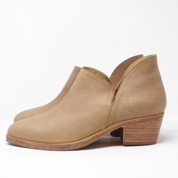 Nisolo Womens Mia Ankle Booties Boots Sand Beige Leather Block Heel Size 10 - Picture 4 of 9